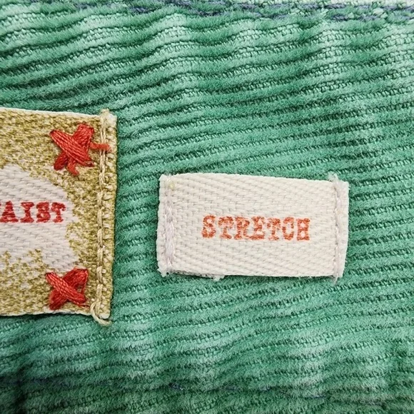 Vintage Y2K Old Navy Pants Womens 10 Green Corduroy Low Waist Flare Leg Preppy - Picture 8 of 14